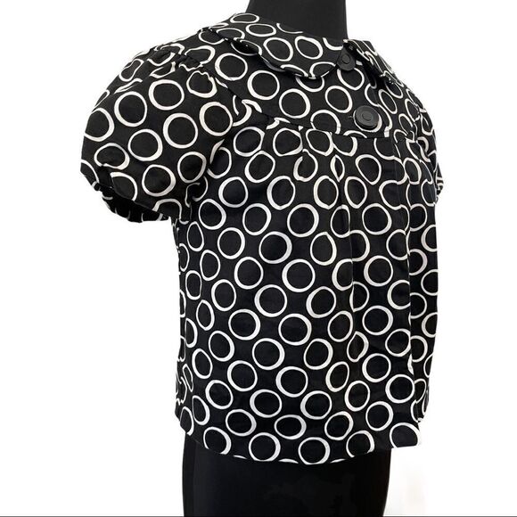 NY Collection Crop Circle Print Blazer Sz S - Picture 4 of 11